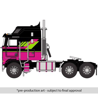 IXO 1:64 Scale 1976 Kenworth K100 Aerodyne Tractor (Black/Pink)