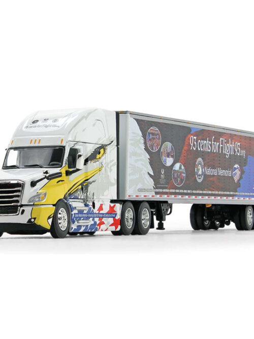 DCP by First Gear "FLIGHT 93 HALO FOUNDATION" 1:64 Scale Freightliner Cascadia High Roof Sleeper Cap with 53' Utility Dry Goods Smooth Sided Trailer