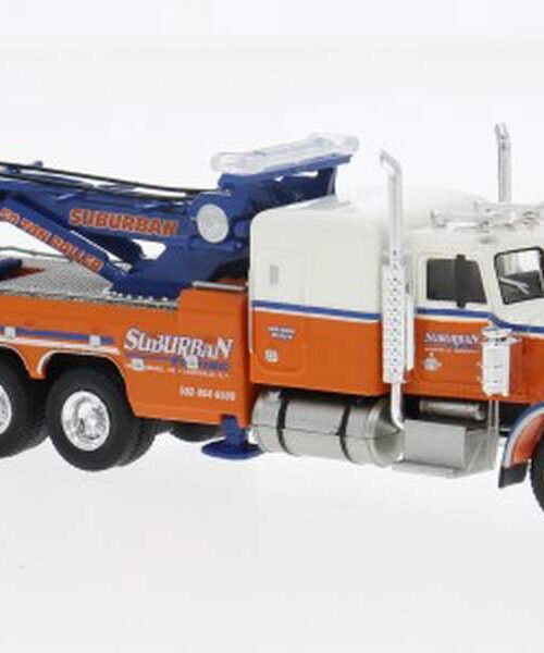 Brekina Model 1:87 (HO) Scale 1973 Peterbilt 359 Wrecker "Suburban Towing"