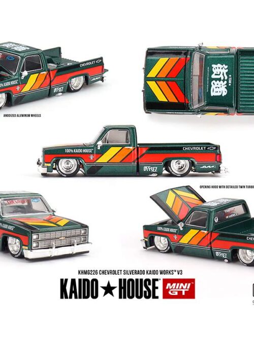 1:64 Scale Chevrolet Silverado Kaido Works V3 (Dark Green)